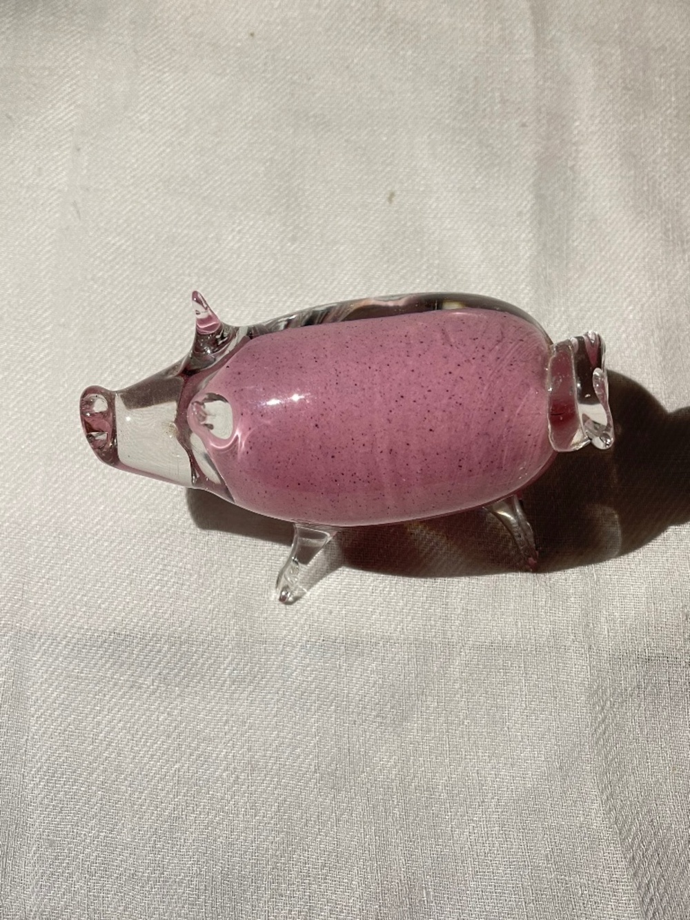 Glass Studiolasi Pertunmaa Vintage 1977 FinnishHandblown Pink Glass Pig Figurine - Picture 8 of 8
